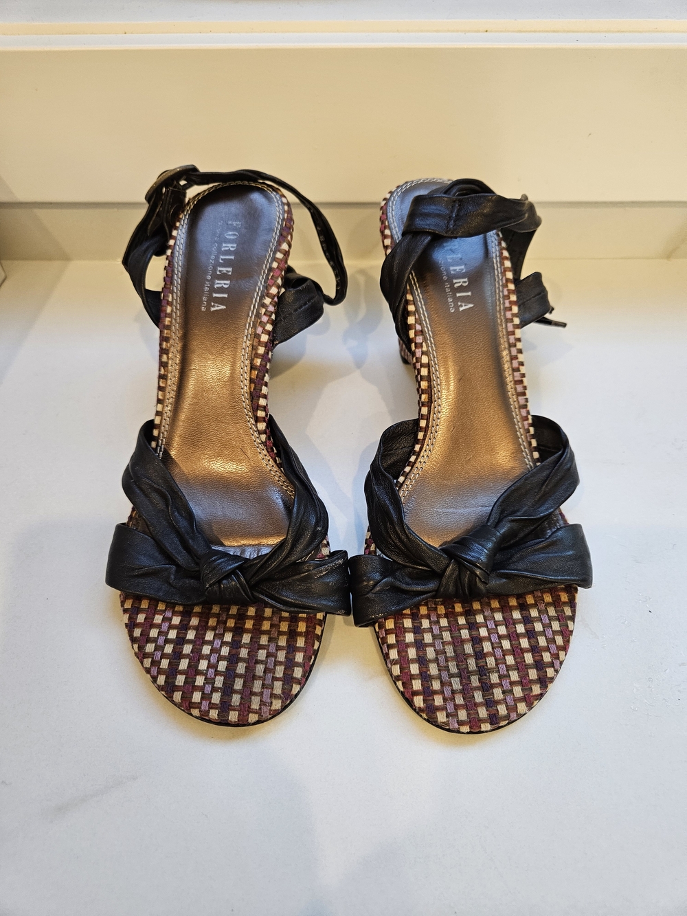 Black Knotted Strap Women’s Sandals - Black
